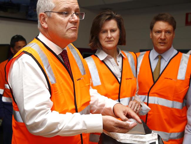 Prime Minister Scott Morrison announced a new truckie apprenticeship program. Picture: NCA NewsWire/Tertius Pickard