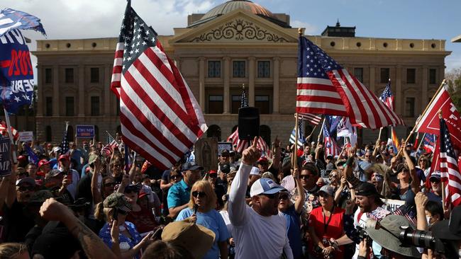 Trump supporters are protesting in Phoenix, Arizona. Picture: Reuters.