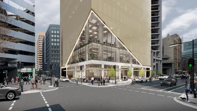 A new render of the planned $160m Hyatt Hotel on Pirie Street, which is expected to be approved at a planning commission meeeting on Thursday. Image: GHDWoodhead