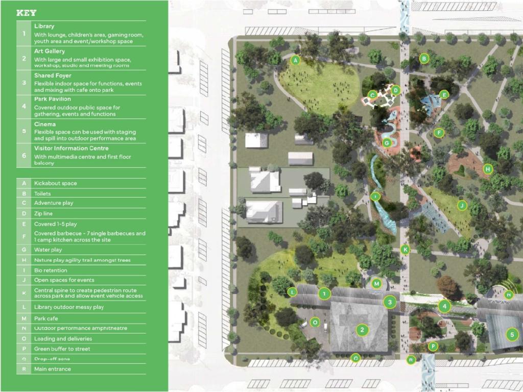 Western Downs Regional Council has released concept designs for their planned cultural centre precinct set to be built at Thomas Jack Park in Dalby. Photo: WDRC.