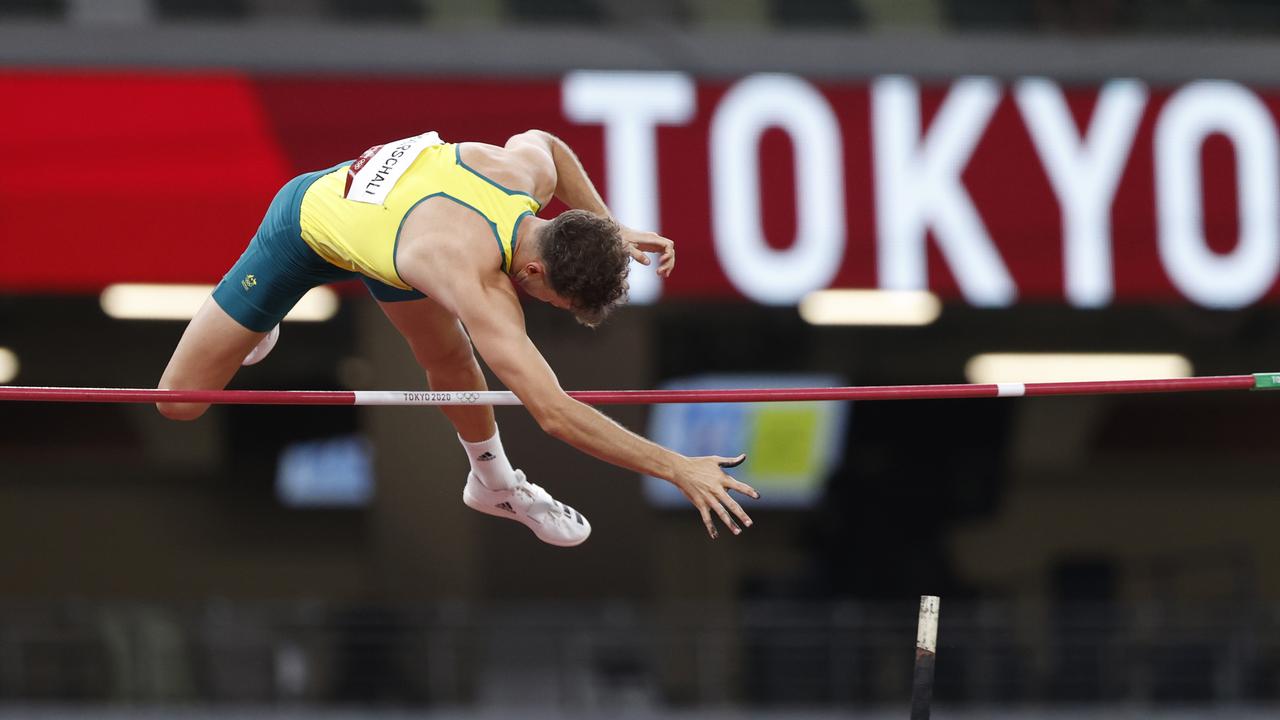 Australia’s Kurtis Marschall competes in the pole vault final. Picture: Alex Coppel