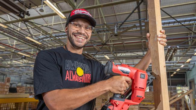 Cert 3 student Ray Kyle, 35 at the Tensely TAFE SA. Picture: Ben Clark