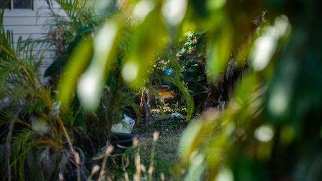 NT Police is investigating the shooting deaths of two Top End residents in Millner and Karama. Pictured is the crime scene established on Spriggs St, Millner. Picture: Pema Tamang Pakhrin