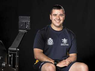 COURAGEOUS COMPETITOR: Lismore's Royal Australian Air Force officer, and Australian Invictus Games team member, Pilot Officer Nathan Parker has won a gold and a silver medal for indoor rowing. Picture: CPL Oliver Carter