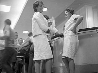 Rosalie Bogner and Merle Thornton chained themselves to the footrail in the public bar of the Regatta Hotel in 1965. 