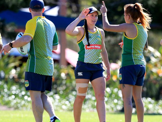 The Jillaroos training at Royal Pines on the Gold Coast last week.