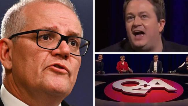 Scott Morrison has been compared to herpes on the ABC's Q&A program by British author Johann Hari