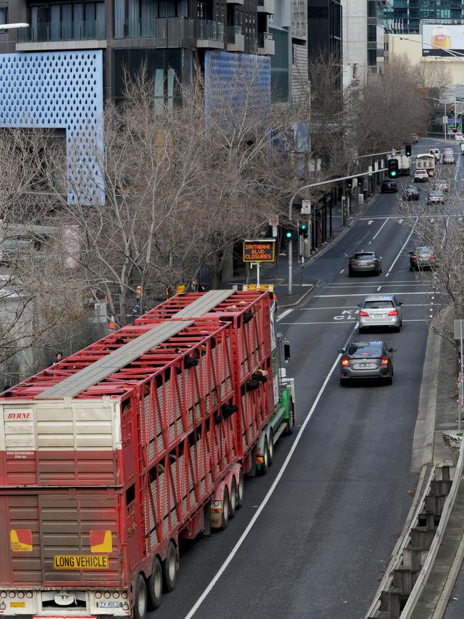 Livestock trucks avoid the CityLink tunnels.