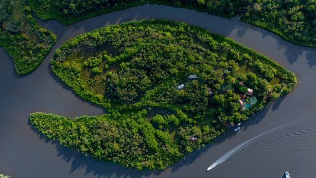 The heart-shaped Makepeace Island in the Noosa River. Picture: Blink Productions