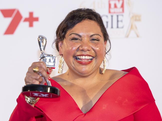 Deborah Mailman with her Logie. Picture: NewsWire