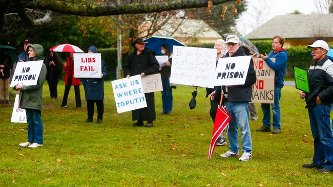 Residents attend a community rally against the Government’s new preferred Northern Regional Prison site. Picture: PATRICK GEE