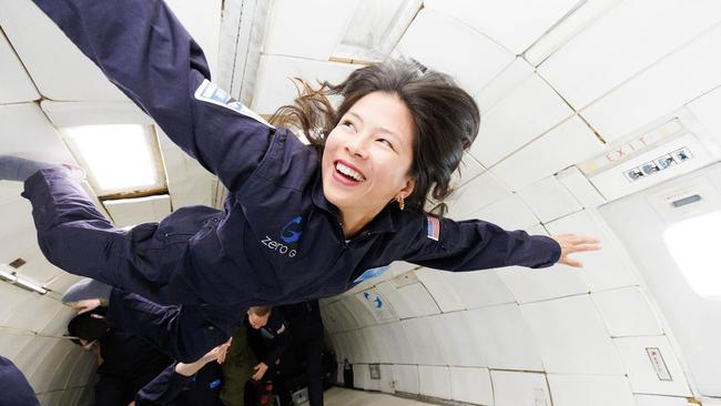 Australian woman and physicist Elaine Chia Hyde was among six passengers who went into space aboard Jeff Bezos’ Blue Origin rocket. Picture: Supplied