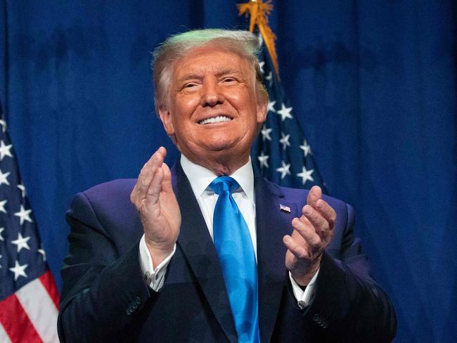 US President Donald Trump speaks during the first day of the Republican National Convention on August 24, 2020, in Charlotte, North Carolina. - President Donald Trump went into battle for a second term Monday with his nomination at a Republican convention where he will draw on all his showman's instincts to try and change the narrative in an election he is currently set to lose. (Photo by Logan Cyrus / AFP)