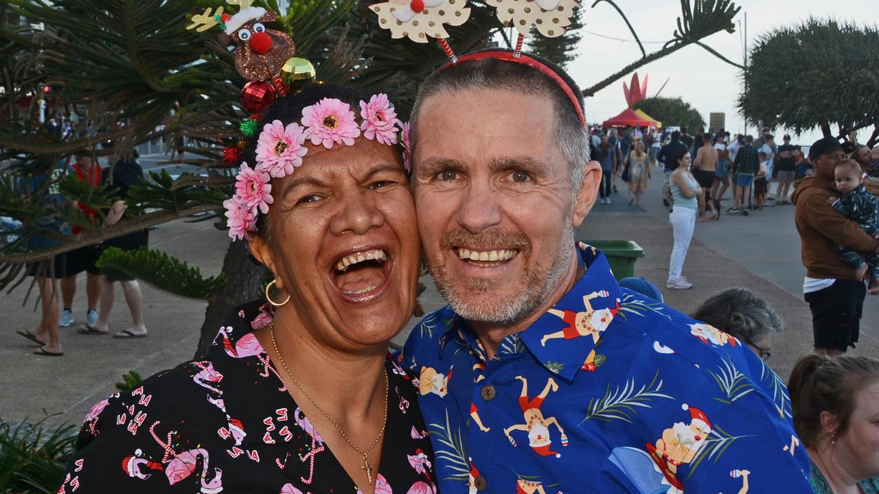 Debbie and Warren Egan at Carols on the Beach, Surfers Paradise. Pic: Regina King