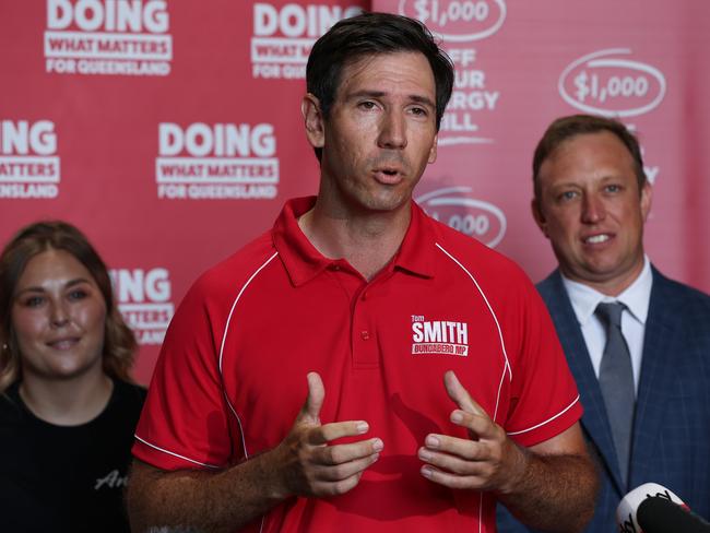 Premier Steven Miles kicks off campaigning in Bundaberg a week out from the election with a visit to Angels Mini Mart with Bundaberg MP Tom Smith and a press conference. Pics Adam Head