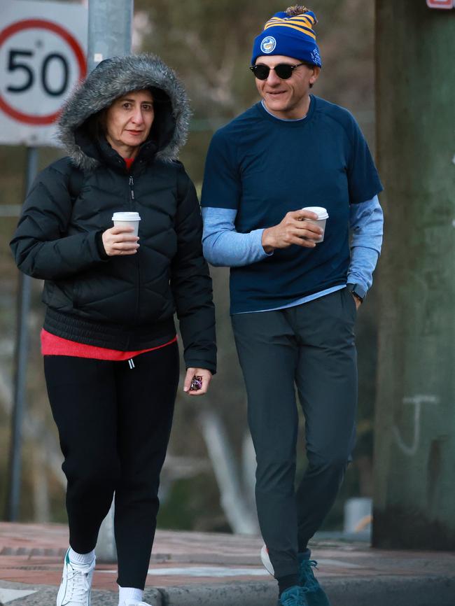 Gladys Berejiklian with her current partner Arthur Moses. Picture: Matrix