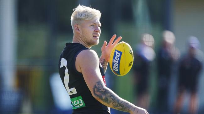 De Goey has shades of Dane Swan — and not just with his tattoos, Buckley said. Picture: AAP Image