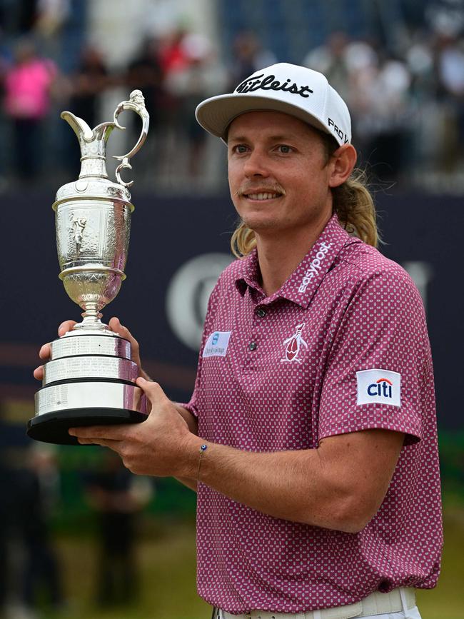 Cameron Smith poses with the Claret Jug after winning the 150th British Open Golf Championship. Picture: Andy Buchanan / AFP