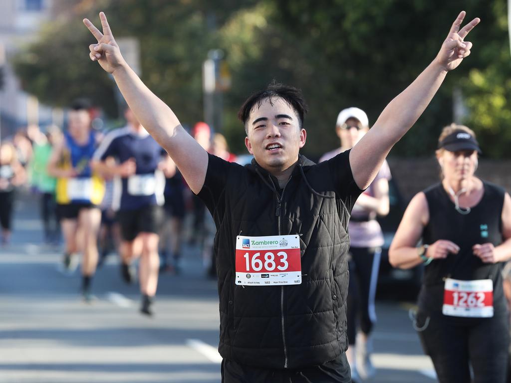 Competitors running in the 2019 City to Casino. Picture: LUKE BOWDEN