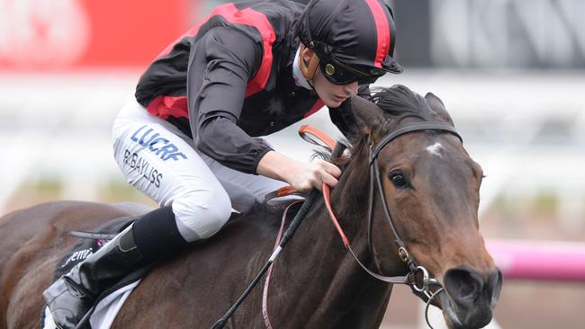 Swampland (Regan Bayliss) wins at Flemington in August. Photo: AAP