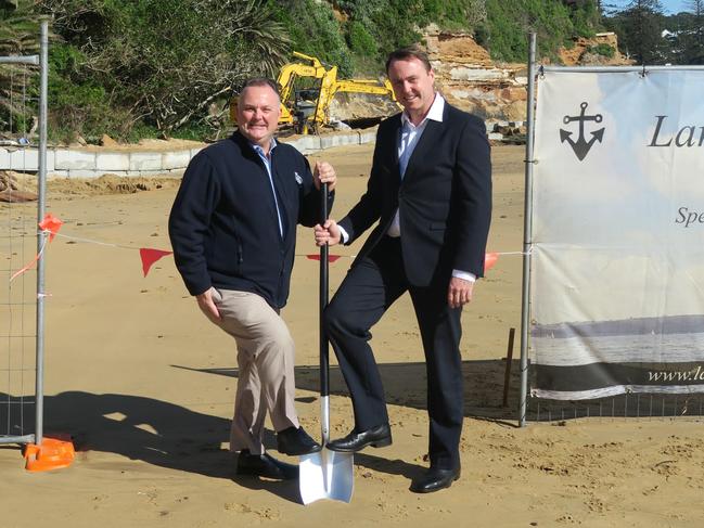 Terrigal state Liberal MP Adam Crouch with Central Coast Council's Economic Development and Project Delivery unit manager Jamie Barclay. Picture: Richard Noone