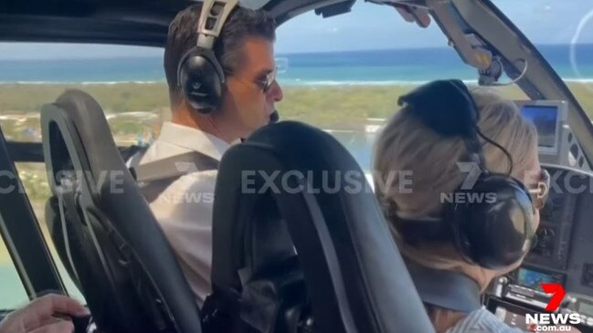 Pilot Michael James and passengers in the seconds before Monday afternoon's shocking collision on the Gold Coast. Picture: 7 News Brisbane.