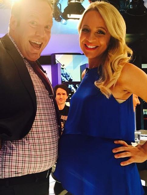 Second baby ... Then pregnant Carrie Bickmore with her co-hosts on The Project. Picture: Instagram