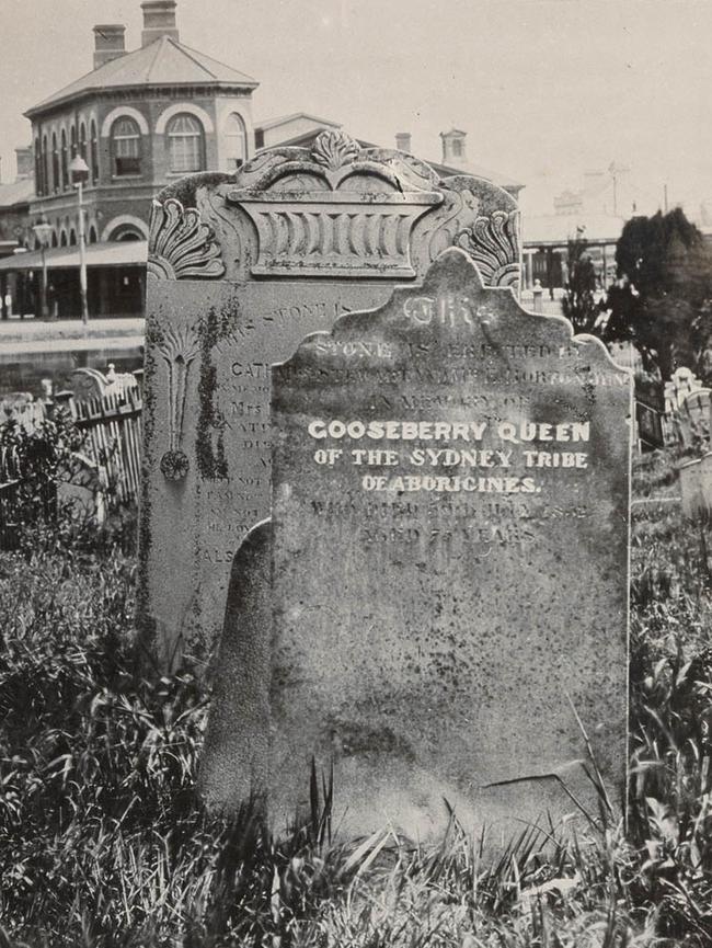 The headstone of Queen Gooseberry at Devonshire St Cemetery circa 1900. Picture: State Library NSW.