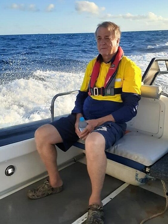 Don Bowden, as part of the Volunteer Marine Rescue Mackay crew which came to the aid of two fishers who found themselves stranded off Scawfell Island on Monday, December 21. Picture: VMR Mackay Facebook