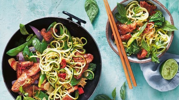 Back-to-school cooking just got easier with this sticky pork and zucchini noodles recipe.