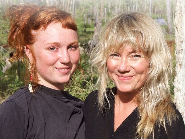 Anti-Adani protesters Juliet Lamont and her daughter Luca. Picture: File