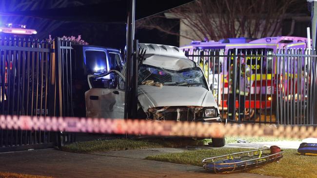 Emergency crews at the scene of the deadly Doonside crash at Crawford Rd and Coveny St which tragically killed local couple Frank and Carmen Sant. Picture: Steve Tyson/TNV