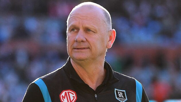 ADELAIDE, AUSTRALIA - JUNE 18: Ken Hinkley coach of Port Adelaide after  the round 14 AFL match between the Port Adelaide Power and the Sydney Swans at Adelaide Oval on June 18, 2022 in Adelaide, Australia. (Photo by Mark Brake/Getty Images)