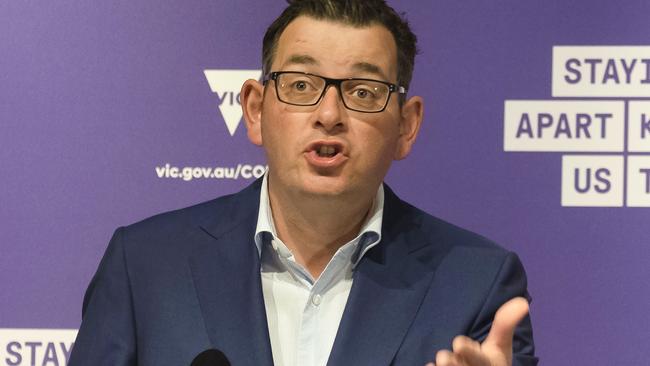 Victorian Premier Daniel Andrews has imposed stricter coronavirus restrictions amid a surge in community transmission. Picture: AAP Image/Luis Ascui