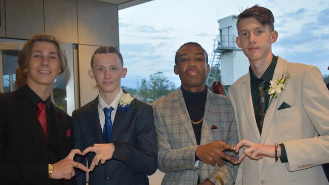 Brock Stedman, Ghabreill Barrett, William Kumana, and Jordan Harrold at the 2021 Bundamba State Secondary College year 12 formal, Ipswich Turf Club 17th of November 2021. Picture: Jessica Baker