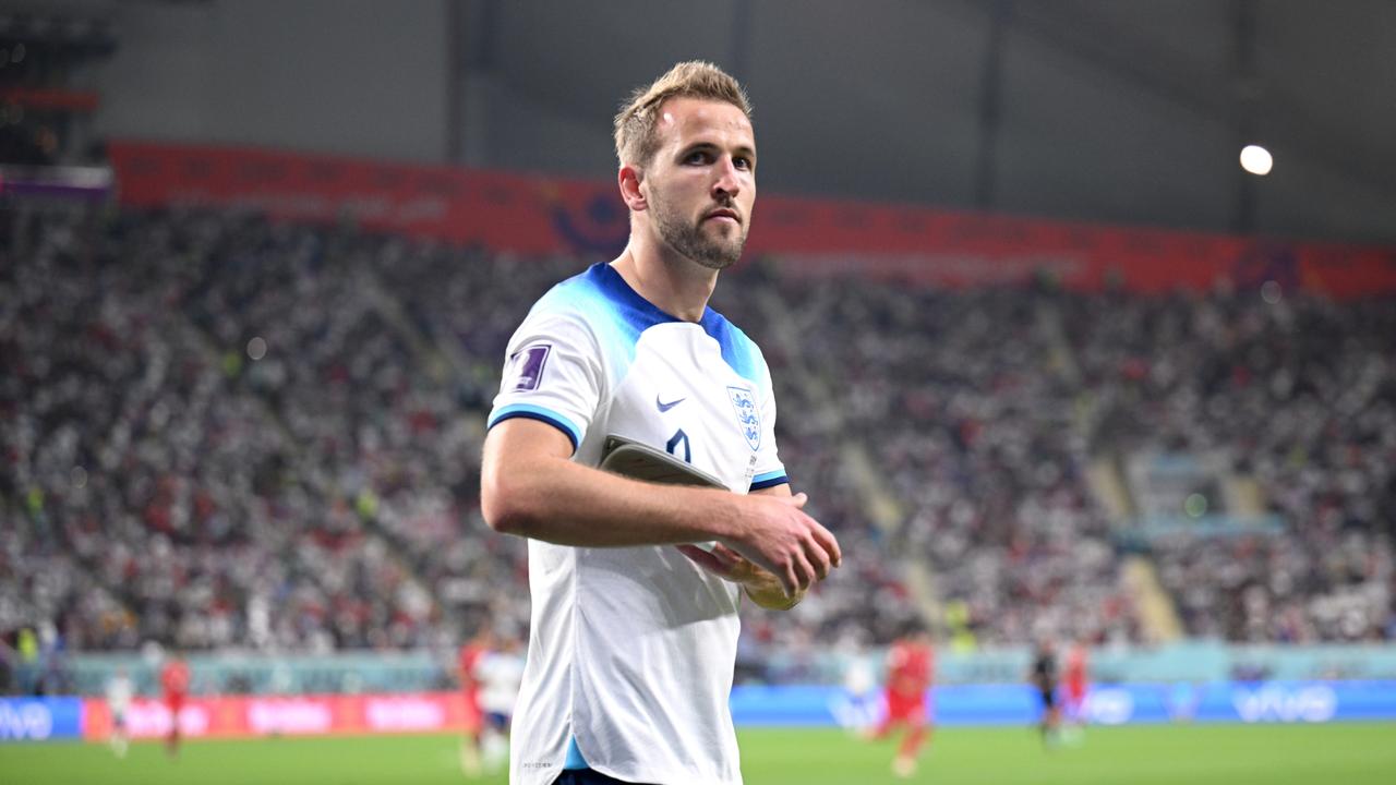 Harry Kane did not wear the arm band. (Photo by Matthias Hangst/Getty Images)