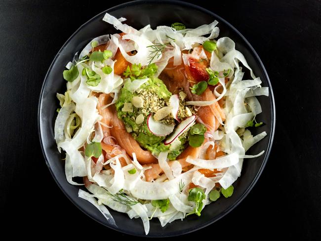 Cured Salmon and Avocado Salad at Grown cafe, West End, Saturday, October 7, 2023 - Picture: Richard Walker