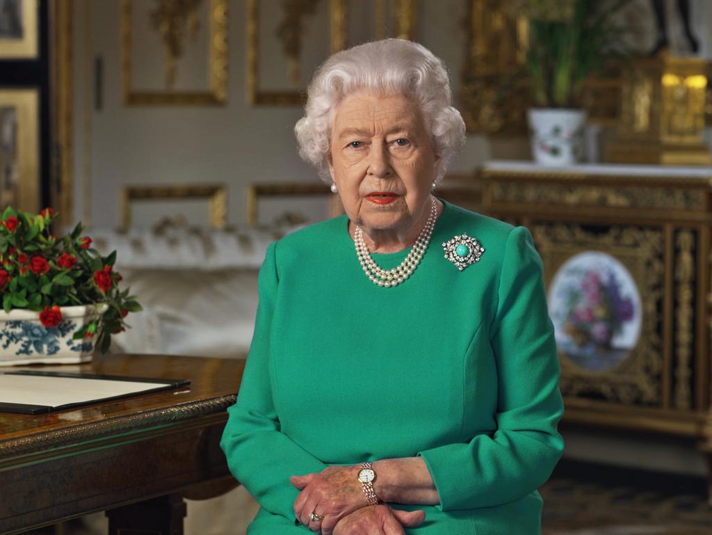 Queen Elizabeth in her address from April 5. Picture: Buckingham Palace / afp