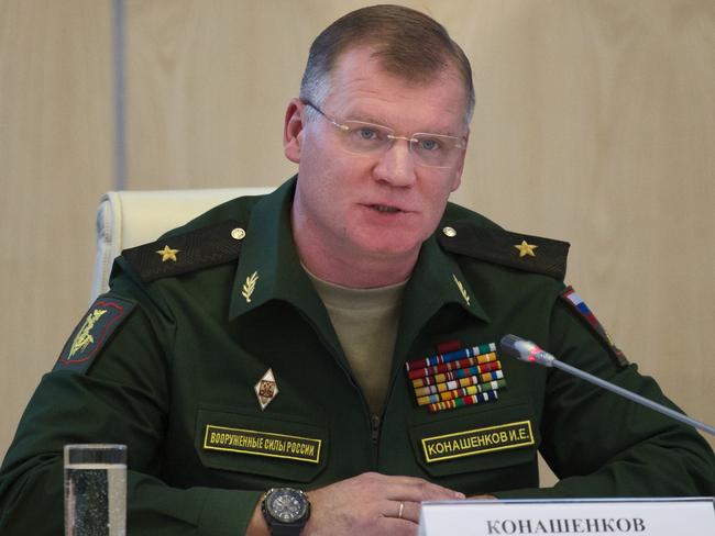 Russian defence ministry spokesman Major General Igor Konashenkov has denied Russian involvement in the downing of MH17. Picture: AP/Ivan Sekretarev