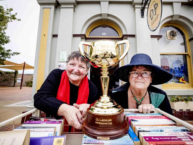 Sally Rowe and Ann French at the Donald Op Shop.