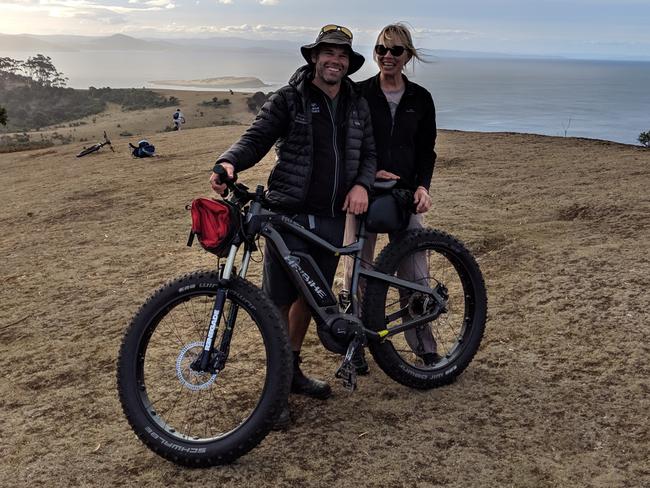 E-bike adventure guide Ben Rea guides the author around Maria Island on a German Haibike.