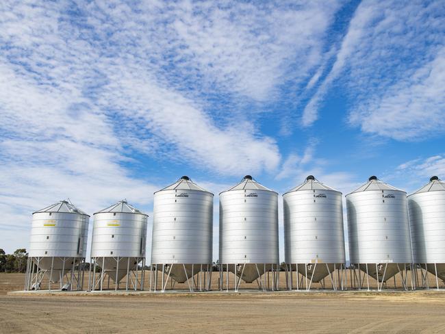 GRAIN: Export Hay - Mark Cossar at Natte YallockMark Cossar on his farm at Natte YallockPICTURED: Generic farm. Grain silo. Silos. Stock Photo.Picture: Zoe Phillips