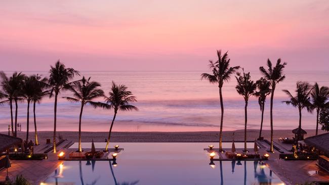 Best Bali resorts with a traditional vibeThe Legian, Seminyak’s beachfront locale is perfectly paired to the hotel’s Balinese architecture and design. Its 66 suites (and one beach house) – all with ocean views, are colonial style with shutters, balconies, ceiling fans and teak furnishings. The grandiose lobby is full of Balinese art, books and intrigues. Outside the beachside pavilion bars are grass-topped and perfect for G&Ts.Book here