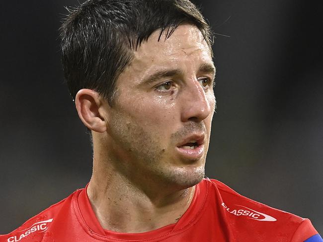 TOWNSVILLE, AUSTRALIA - MAY 13: Ben Hunt of the Dragons loduring the round 11 NRL match between North Queensland Cowboys and St George Illawarra Dragons at Qld Country Bank Stadium on May 13, 2023 in Townsville, Australia. (Photo by Ian Hitchcock/Getty Images)