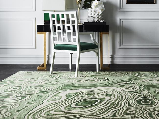 HOME TREND PRECIOUS STONE Malachite rug by Greg Natale for Designer Rugs, designerrugs.com.au