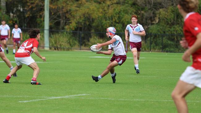 Ormiston Collegeâ&#128;&#153;s First XV rugby side in action during round 2 of the season. Picture credit: Barb Herrmannsen.