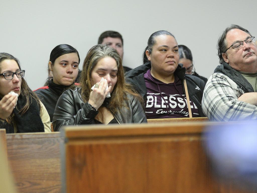 Family of Amanda Ramirezof become emotional as she is sentenced in Camden County Superior Court. Picture: AP