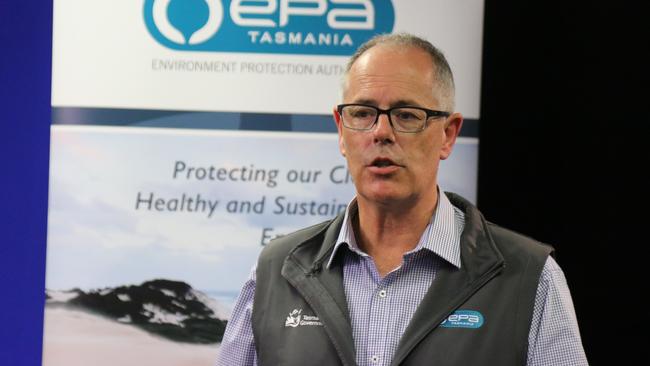 EPA Director Wes Ford speaks to the media at the Executive Building in Hobart on Thursday, February 1, 2024.