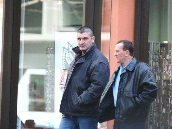 Once the authorities were on the trail, a massive surveillance operation swung into gear. Pasquale Barbaro and Jan Visser pictured on Queen St in Melbourne during the sting. Picture: Australian Federal Police