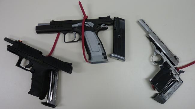 Guns and drugs seized at a property in Two Wells. Picture: South Australian Police.